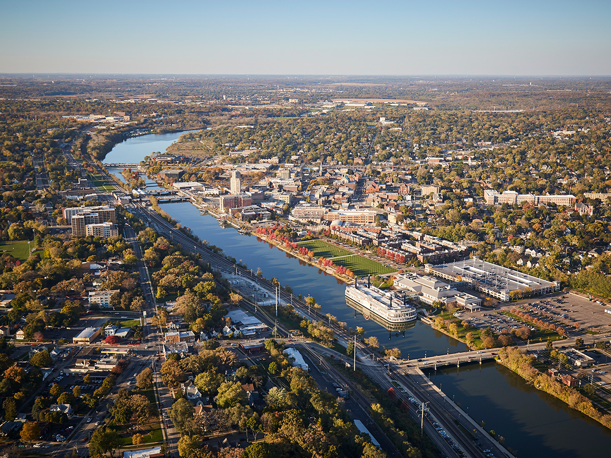 Aerial image of Fox River